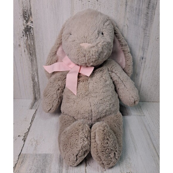 Pottery Barn Kids Rabbit Bunny Plush Huggable Play Toy Stuffed Animal Gray Brown - Picture 2 of 16